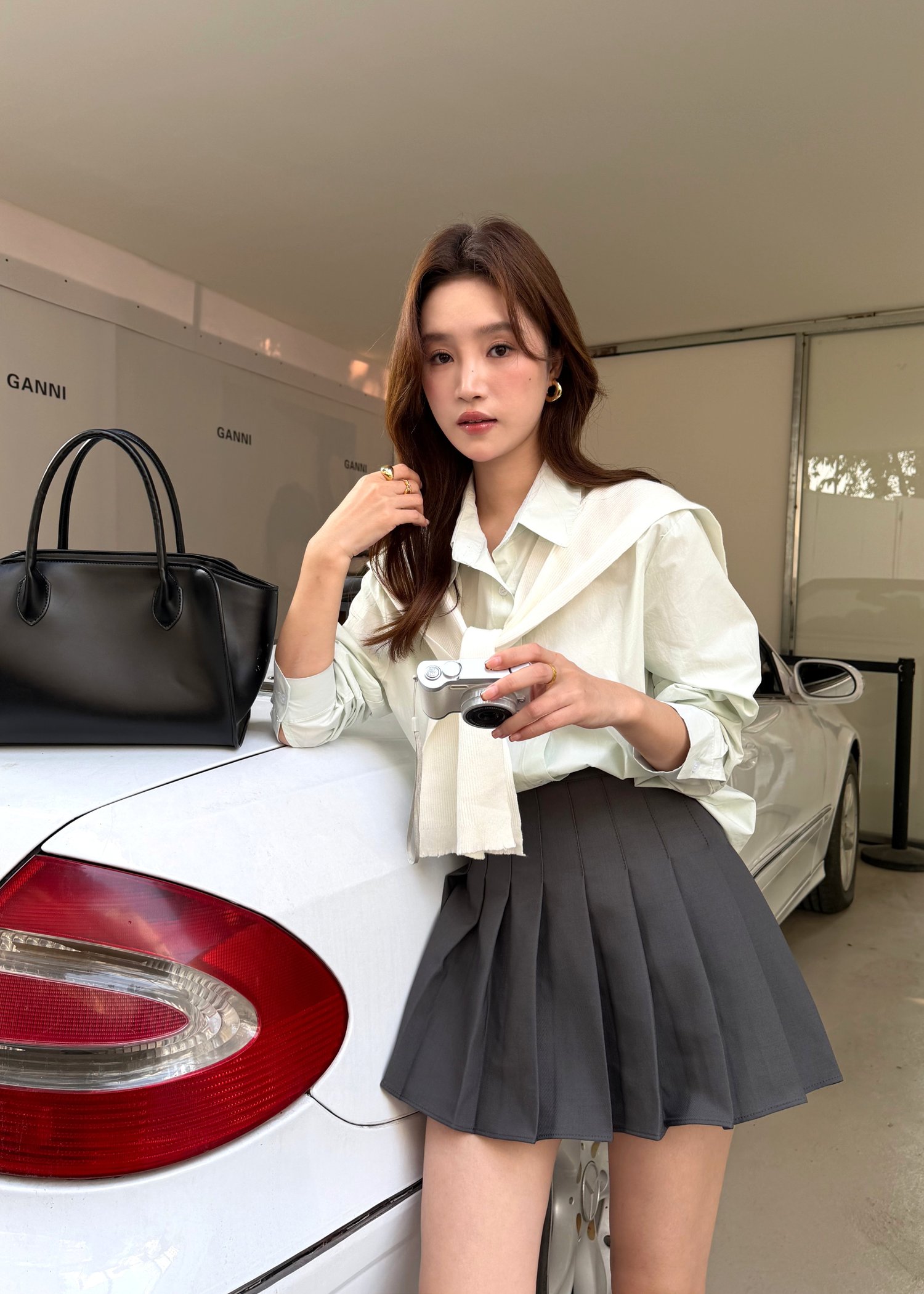 Jollie 2.0 Pleated Mini Skort in Grey