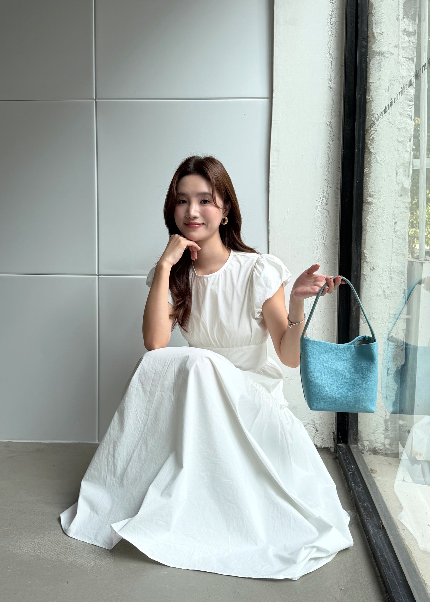 Camille French Maxi Dress in White