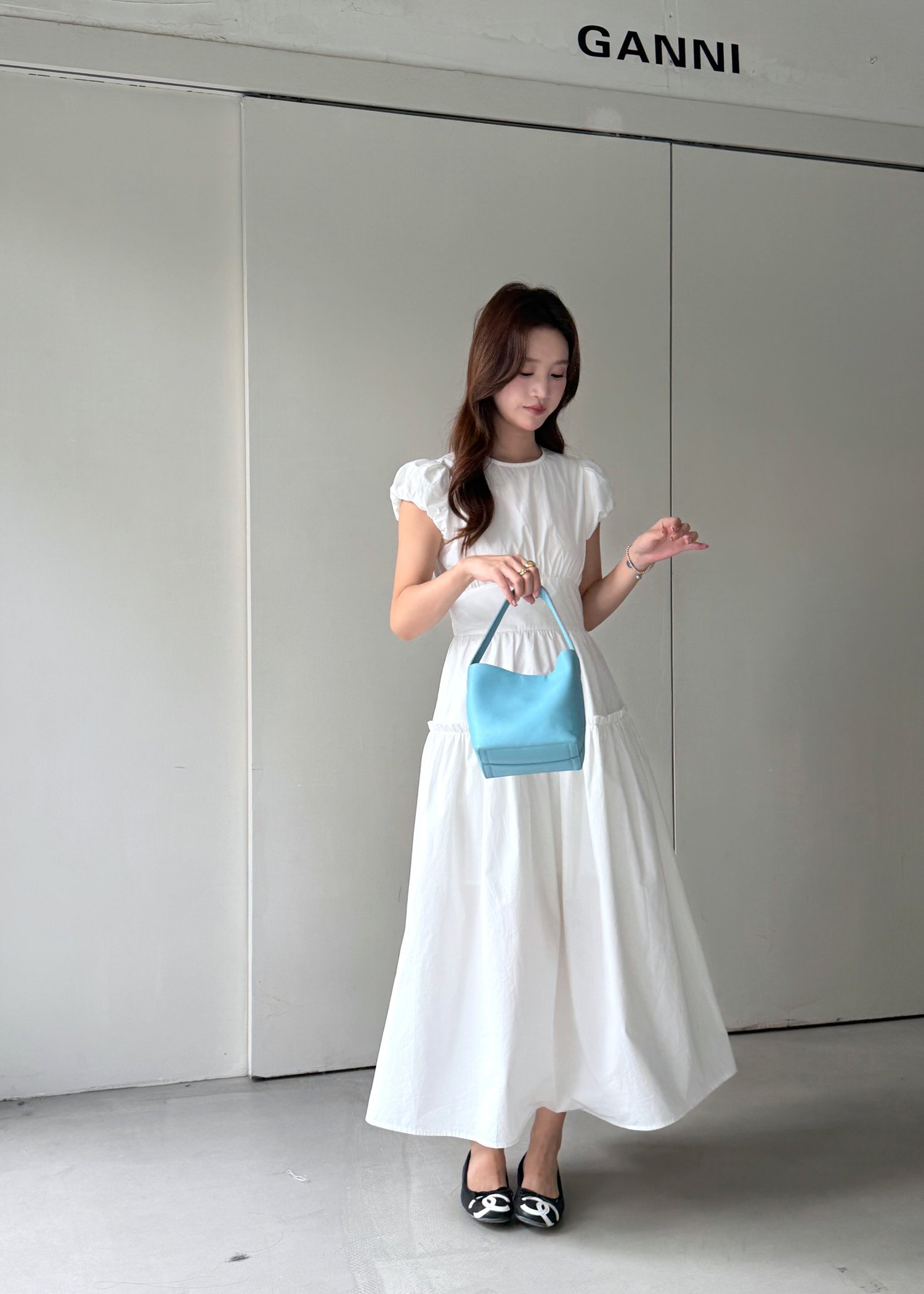 Camille French Maxi Dress in White