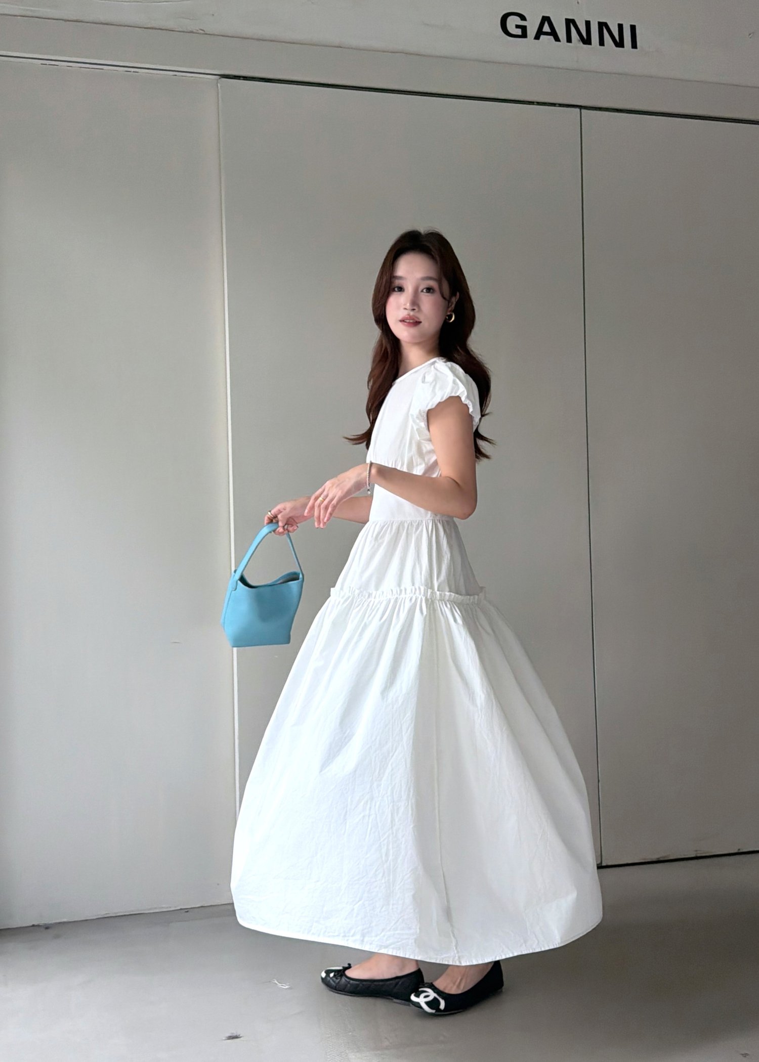 Camille French Maxi Dress in White