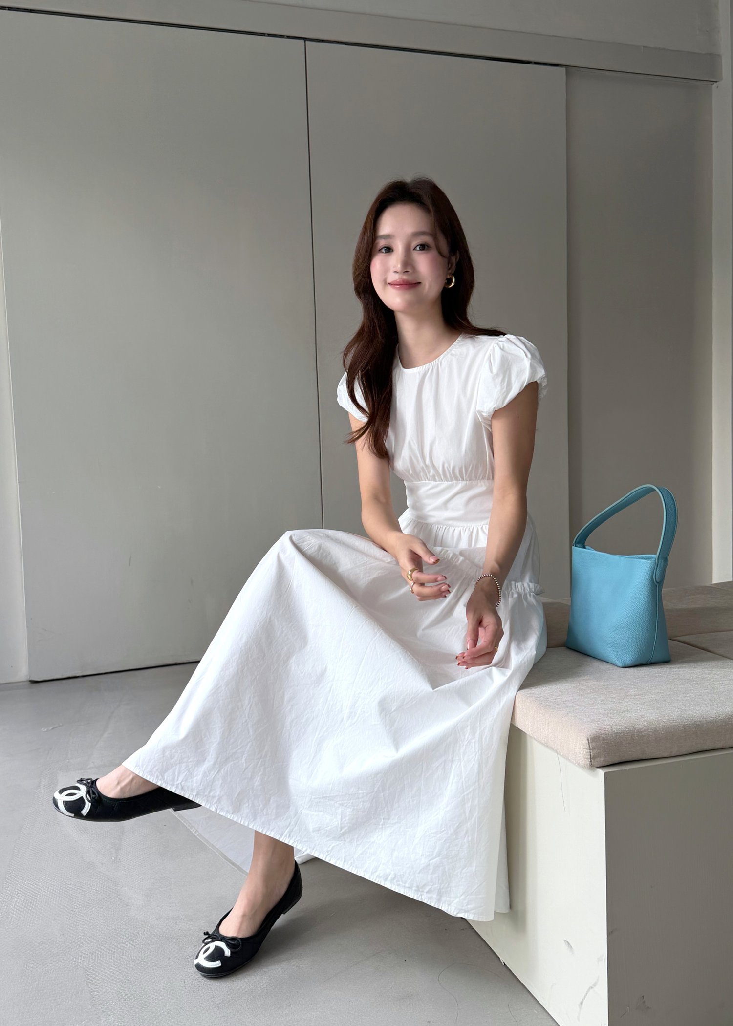 Camille French Maxi Dress in White