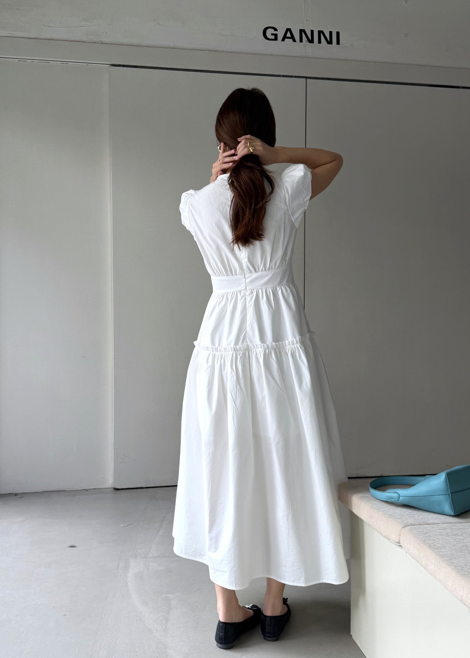 Camille French Maxi Dress in White