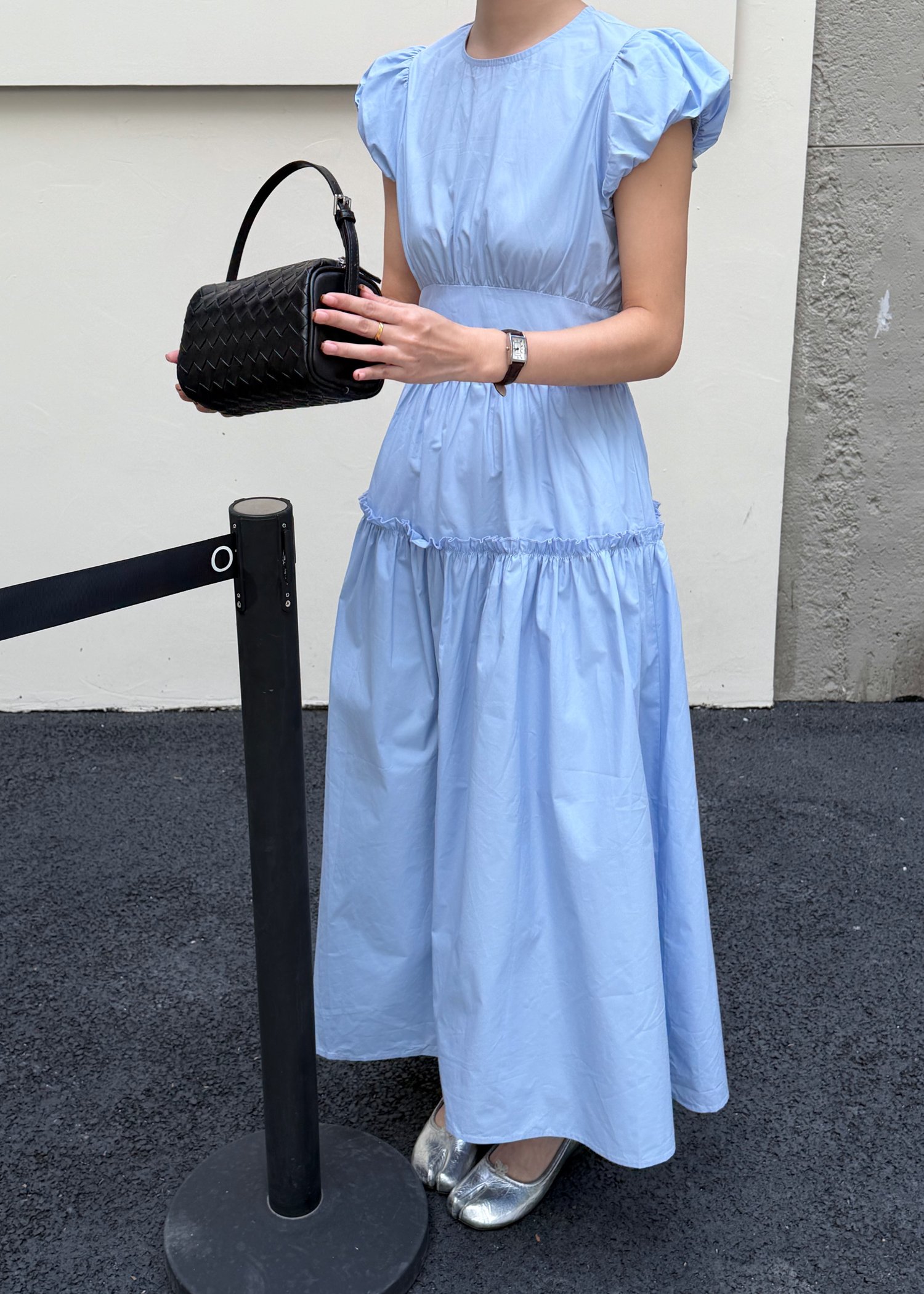 Camille French Maxi Dress in Blue