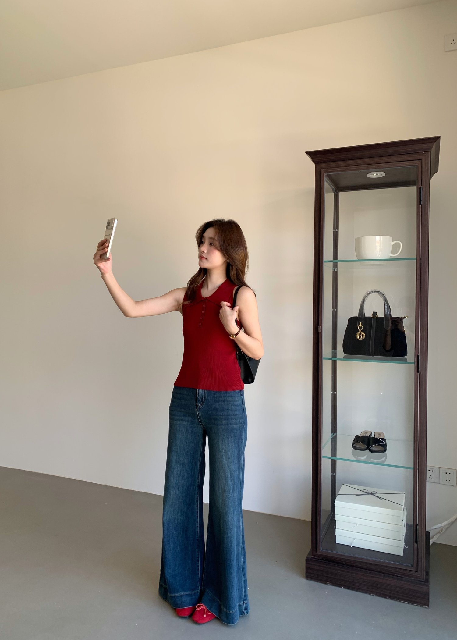 170CM Vintage Denim Jeans in Dark Blue