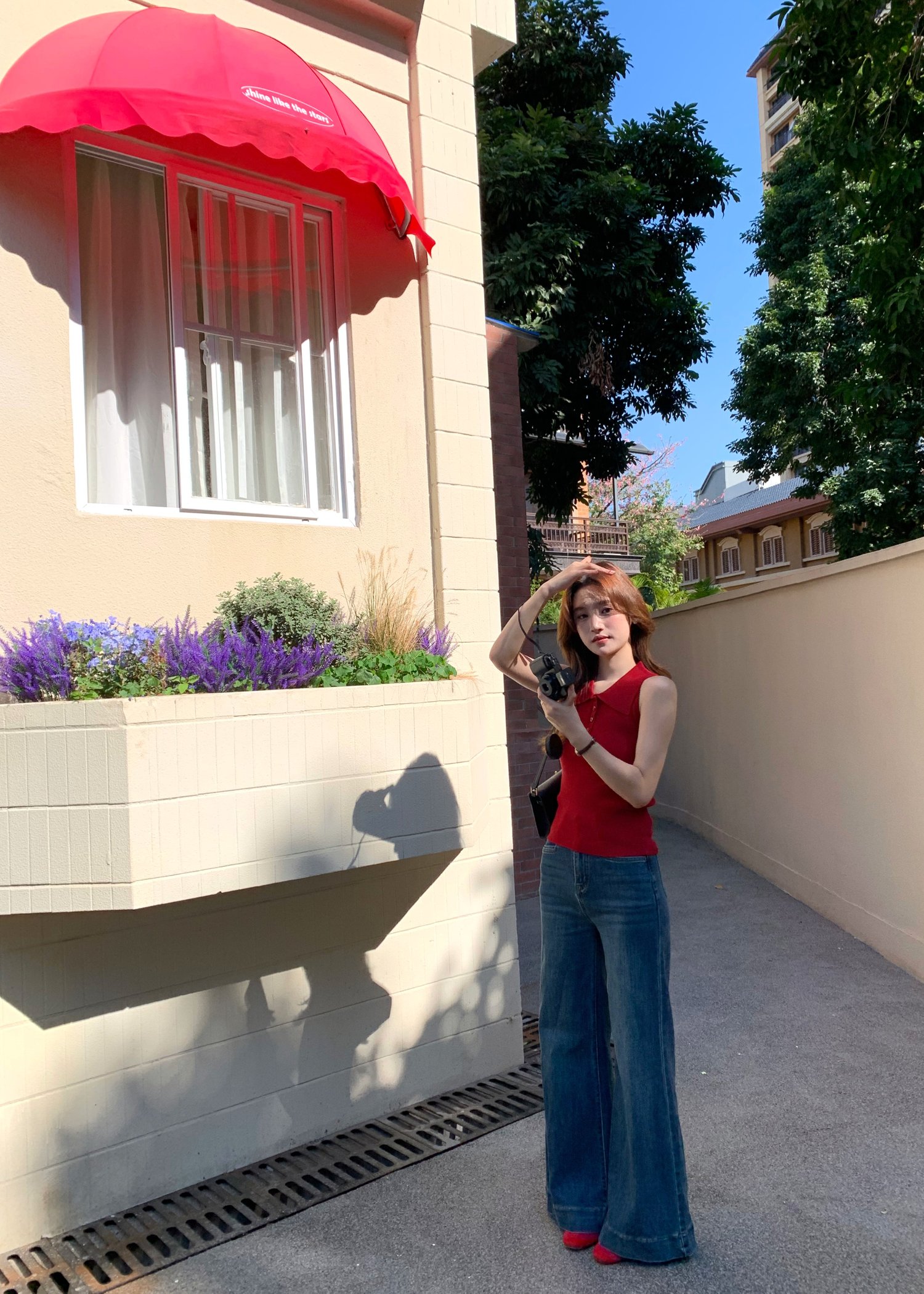 Nera Cami Knit Top in Maroon