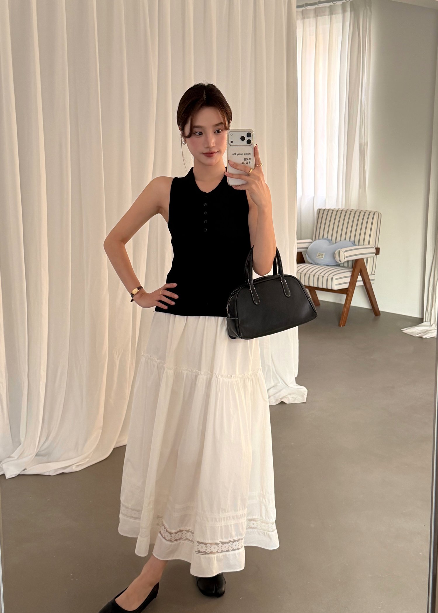 Nera Cami Knit Top in Black