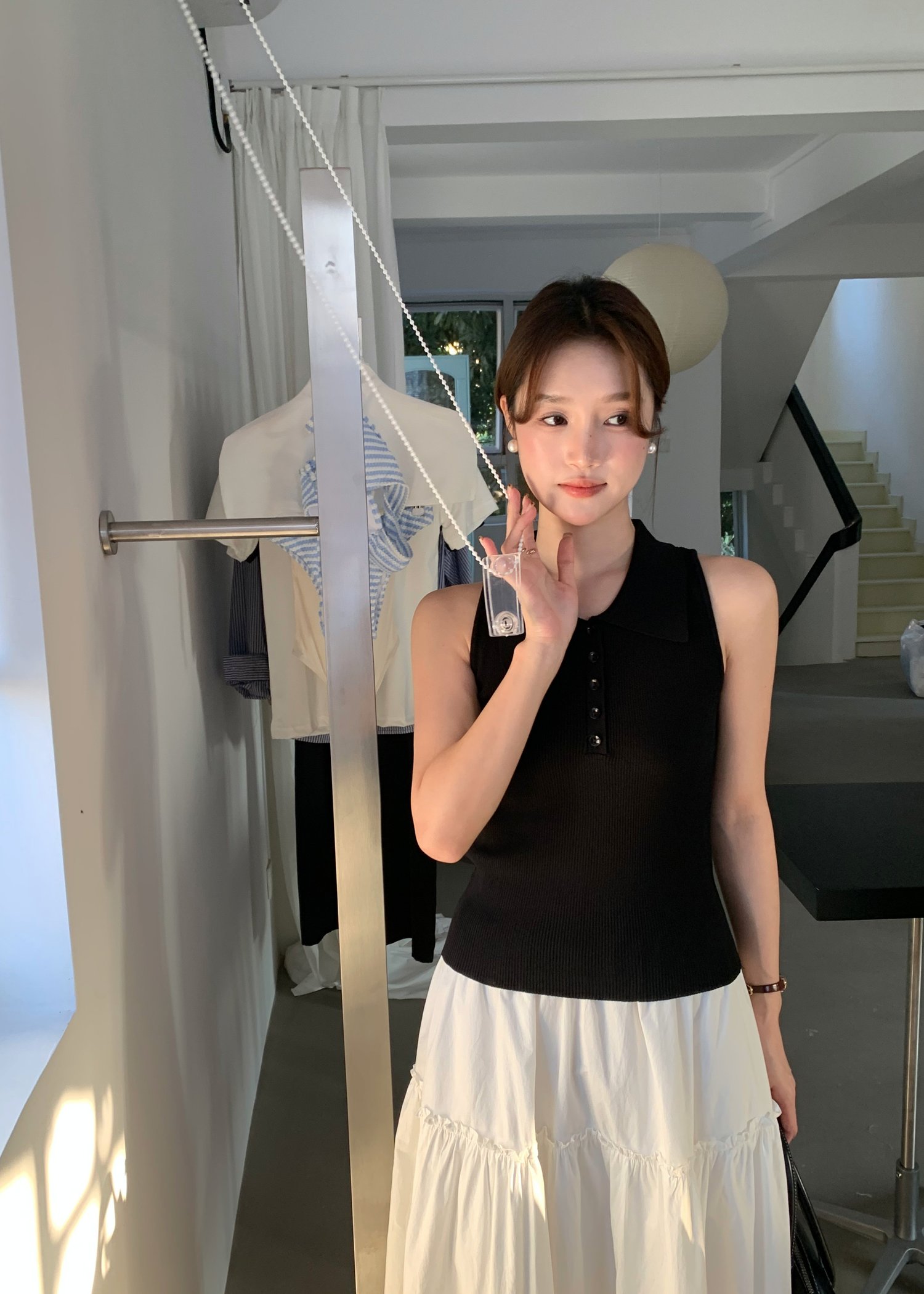 Nera Cami Knit Top in Black