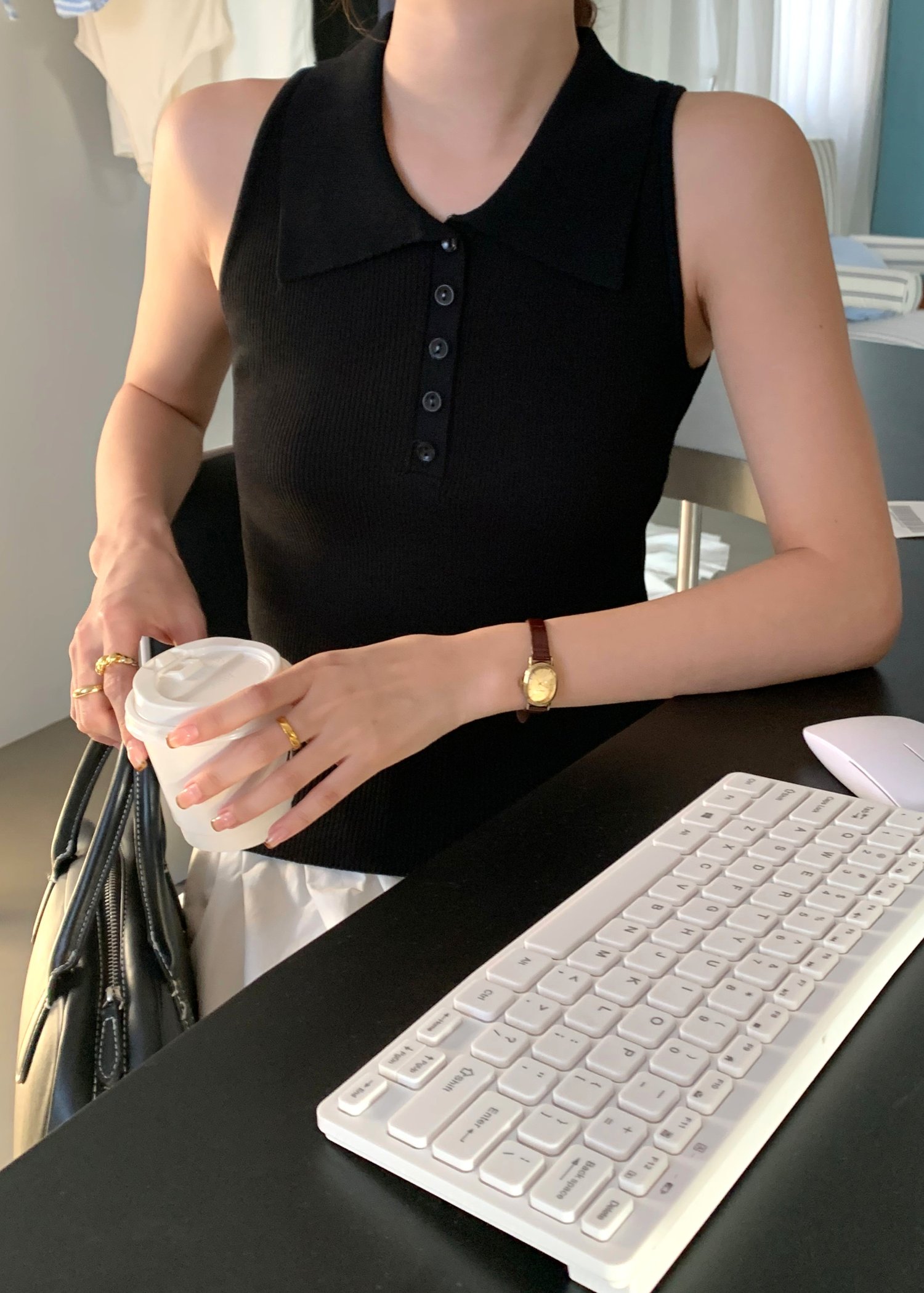 Nera Cami Knit Top in Black