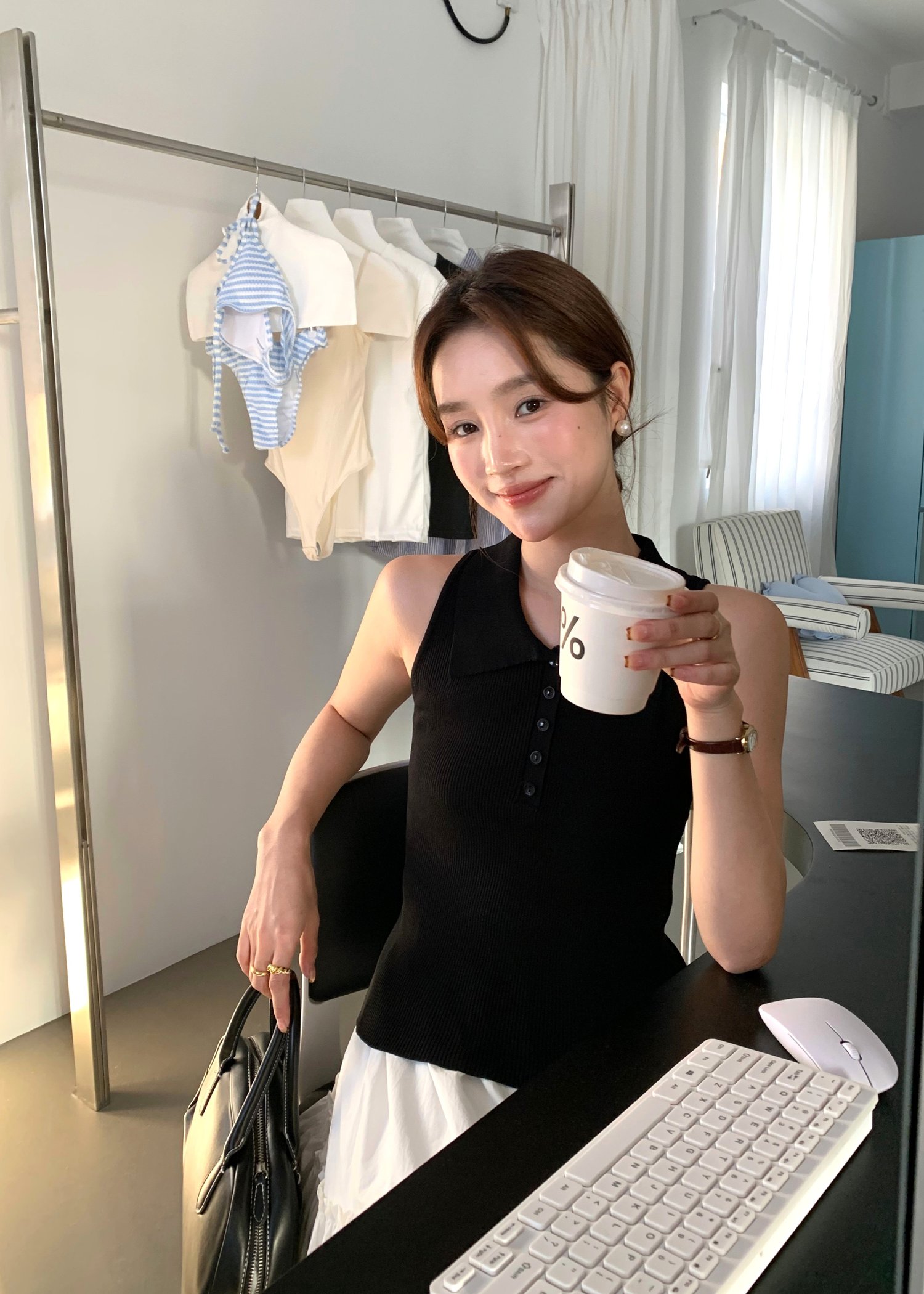 Nera Cami Knit Top in Black