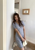 Le' Reve Floral Mini Dress in Blue