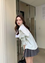 Laure Everyday Blouse in Milk Green