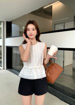 Arine Lacey Pleated Blouse in White