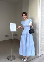 Camille French Maxi Dress in Blue