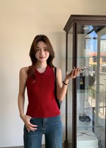 Nera Cami Knit Top in Maroon
