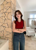 Nera Cami Knit Top in Maroon