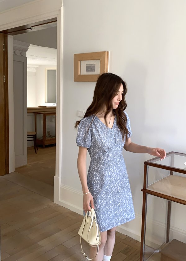 Le' Reve Floral Mini Dress in Blue