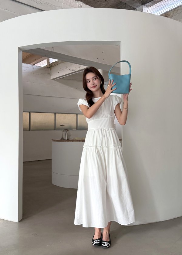 Camille French Maxi Dress in White