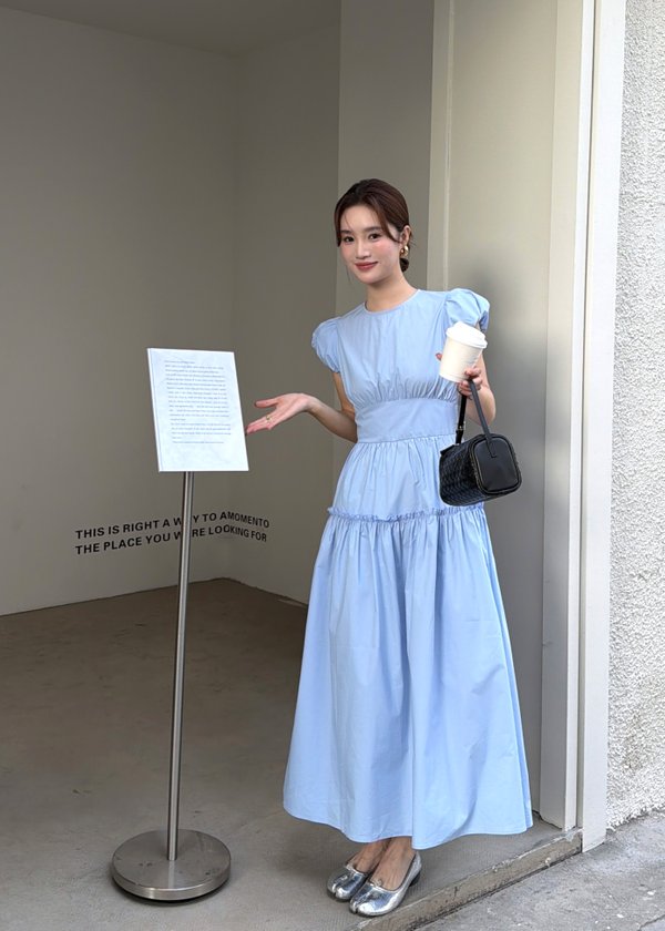 Camille French Maxi Dress in Blue