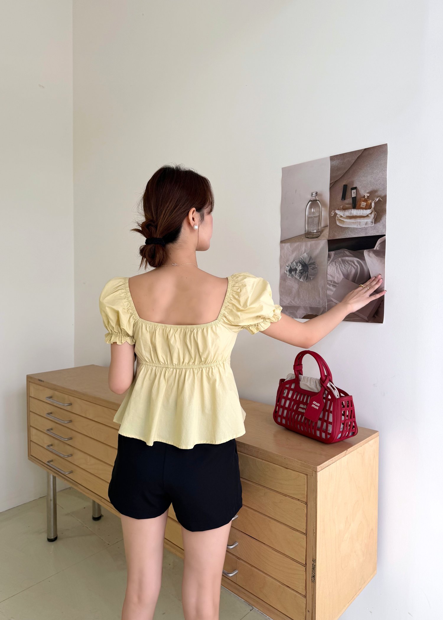 Colette Ruffles Blouse in Mustard Yellow