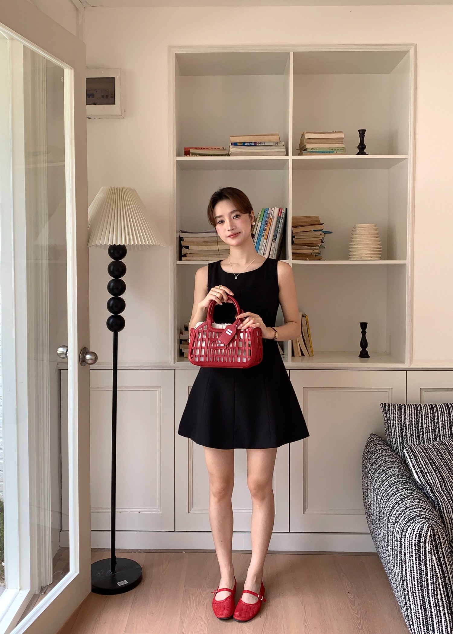 Grace A-line Mini Dress in Black