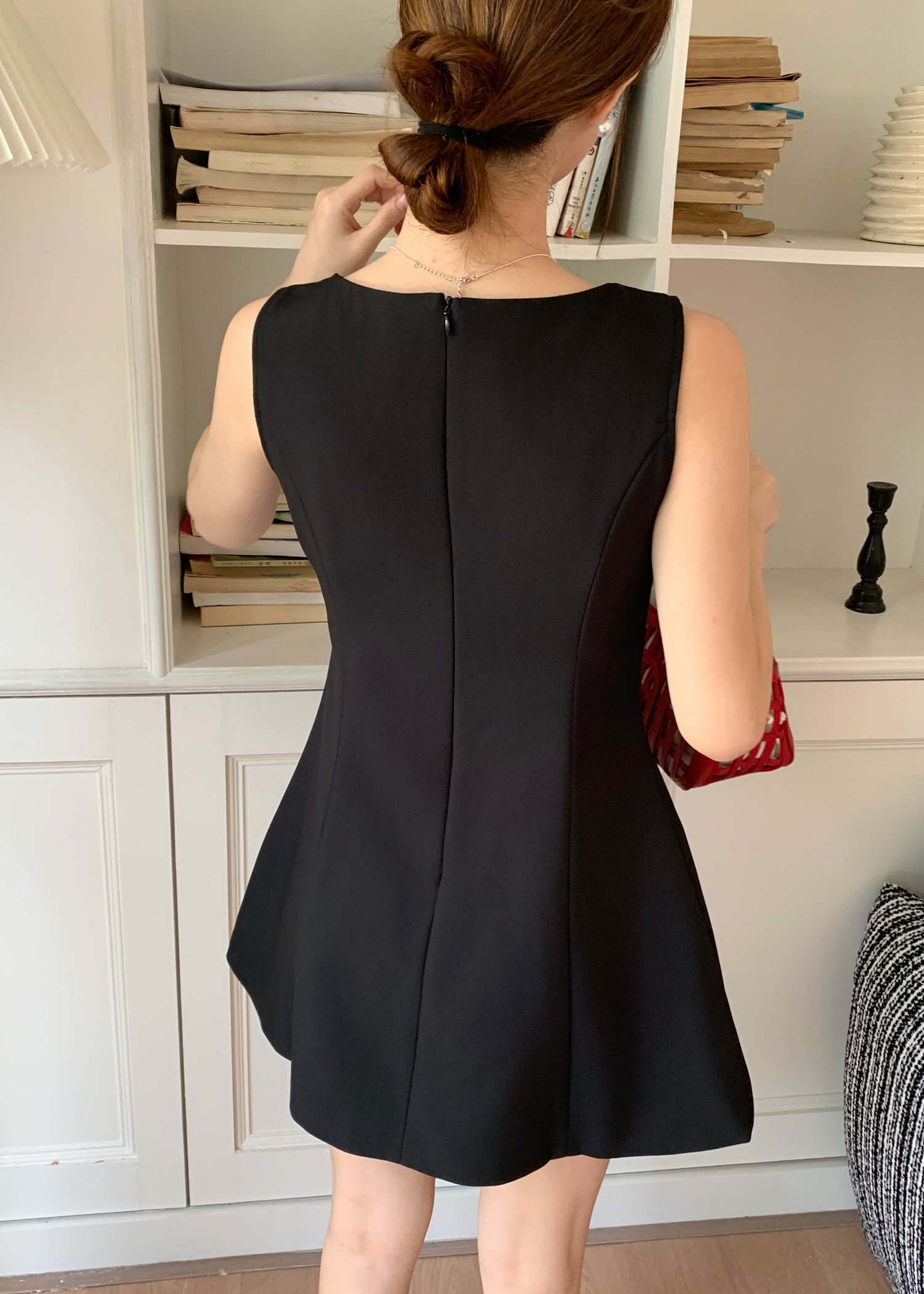 Grace A-line Mini Dress in Black