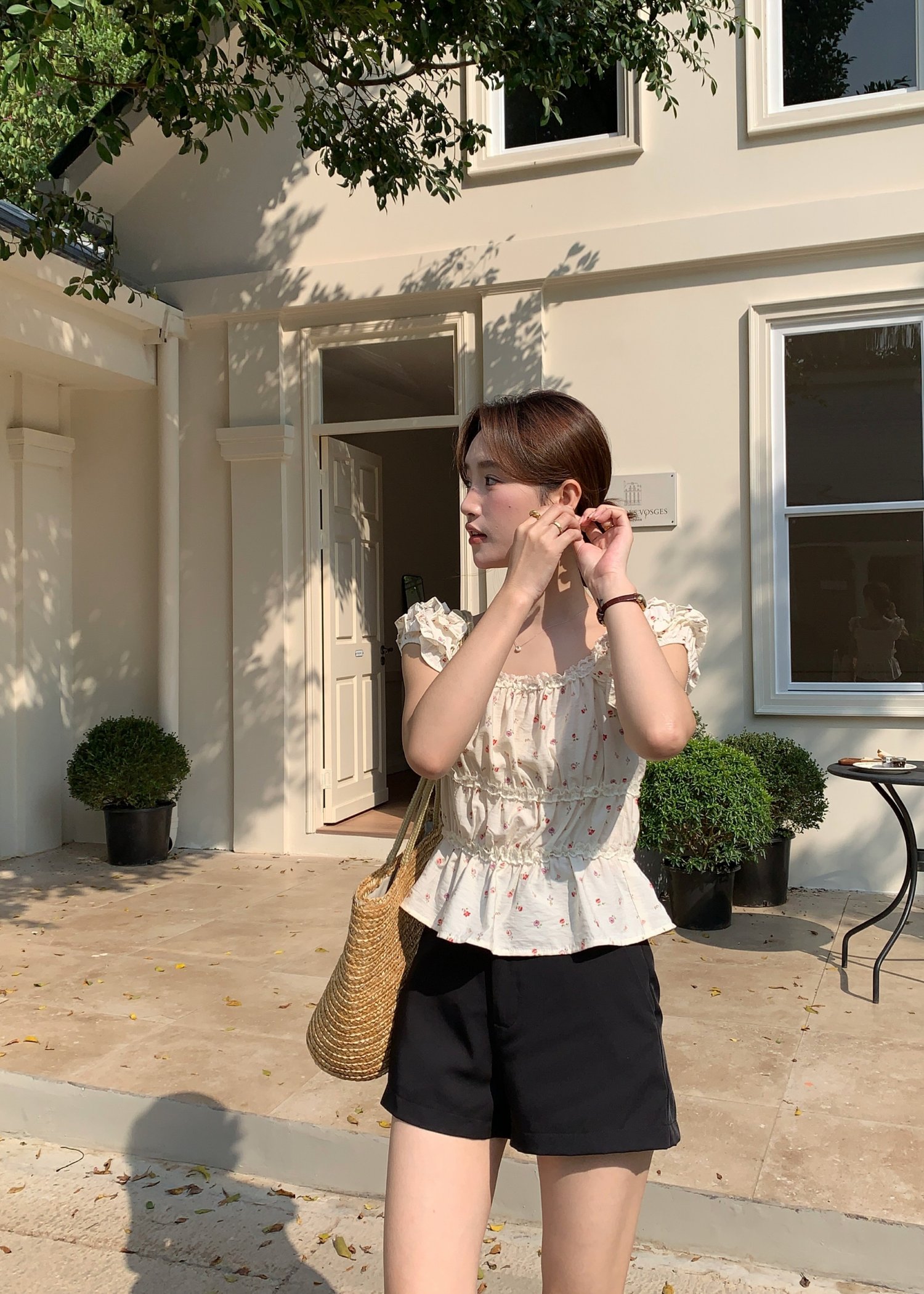 Mona Lacey Floral Top in Milk