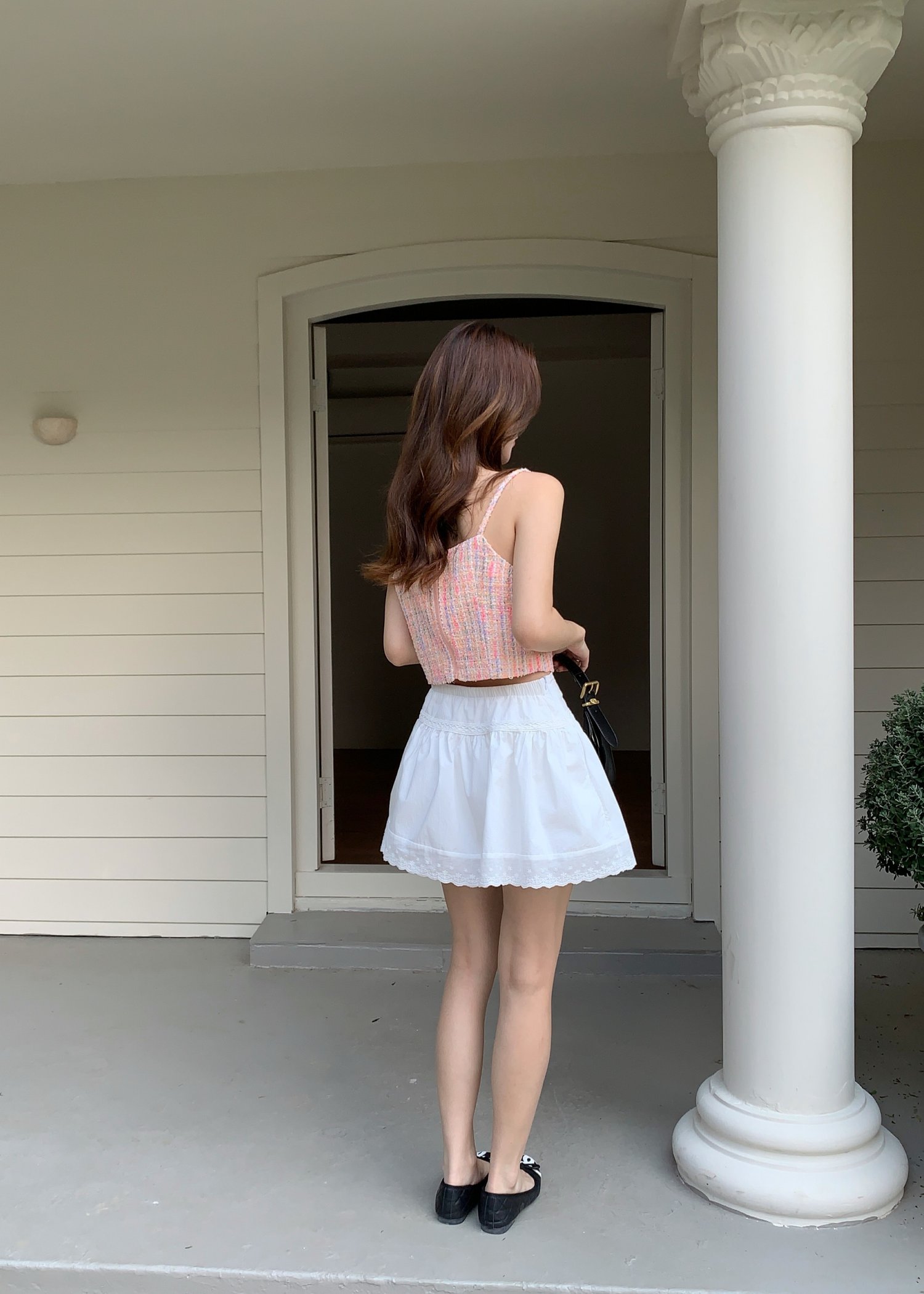 Iriana Tweed Cami Top in Pink