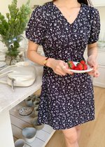 Le' Reve Floral Mini Dress in Black