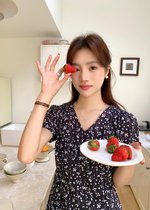 Le' Reve Floral Mini Dress in Black