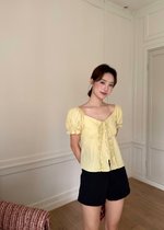 Colette Ruffles Blouse in Mustard Yellow