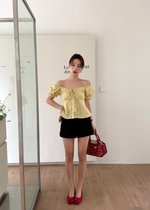 Colette Ruffles Blouse in Mustard Yellow