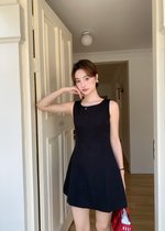 Grace A-line Mini Dress in Black