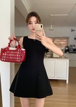 Grace A-line Mini Dress in Black