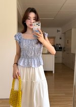 Mona Lacey Floral Top in Periwinkle