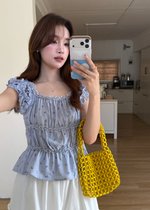 Mona Lacey Floral Top in Periwinkle