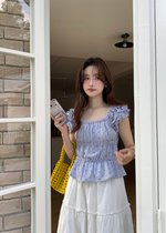 Mona Lacey Floral Top in Periwinkle