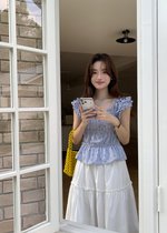 Mona Lacey Floral Top in Periwinkle