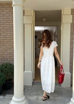 Elise Embroidery Eyelet Dress in White