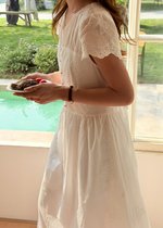 Elise Embroidery Eyelet Dress in White