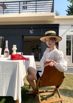 Arris Lacey Pleated Blouse in White