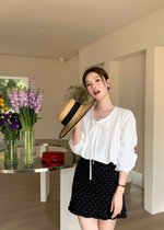 (BACKORDER) Chloe Polka Dot Ruffle Skort in Black