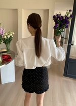 Arris Lacey Pleated Blouse in White