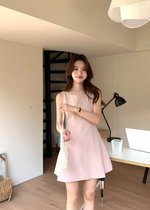 Grace A-line Mini Dress in Nude Pink