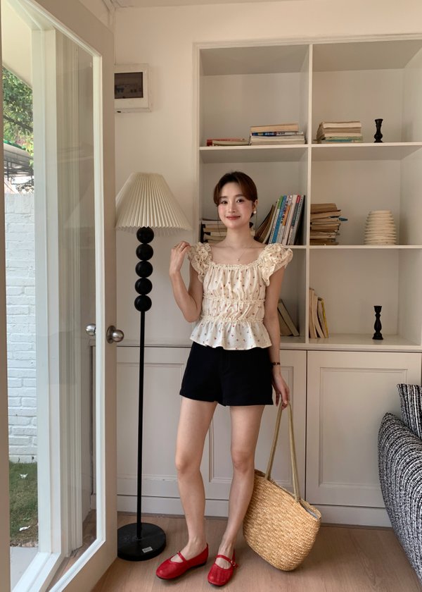 Mona Lacey Floral Top in Milk