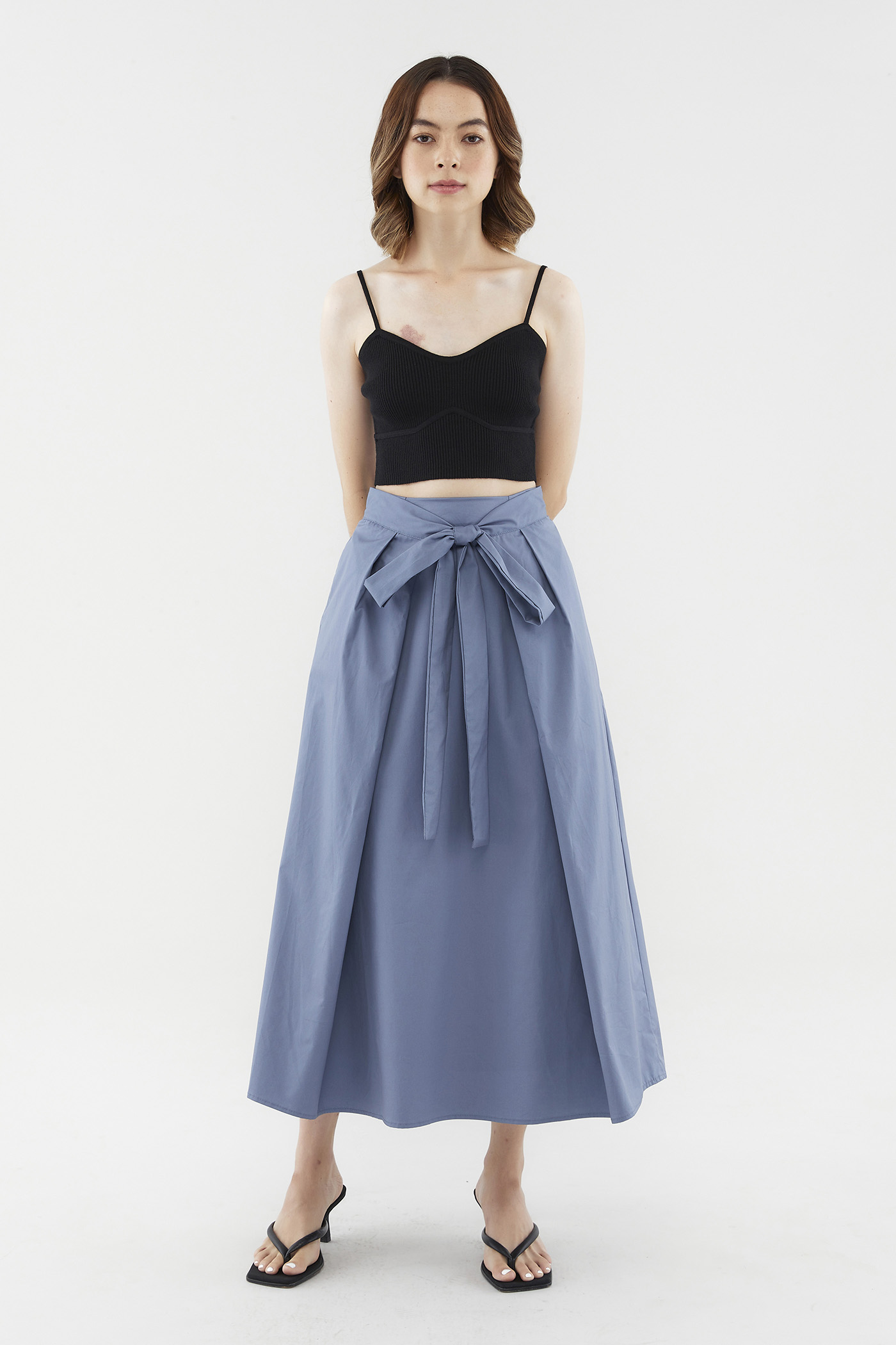 Ryley Tie-Front Midi Skirt