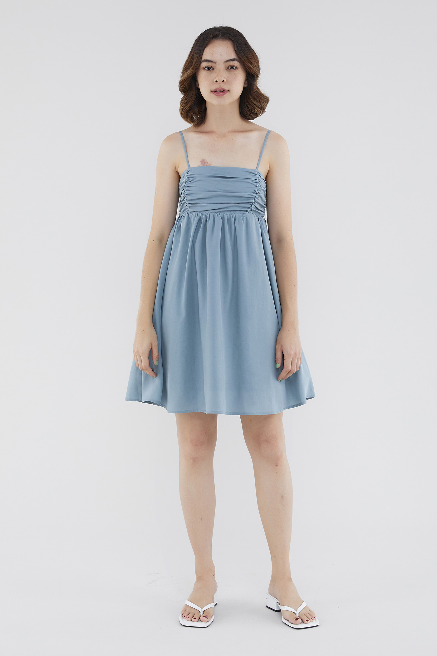 Raella Ruched-Front Mini Dress