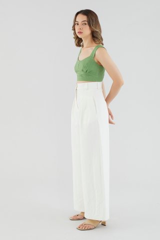 Pandra Linen Ruched Top