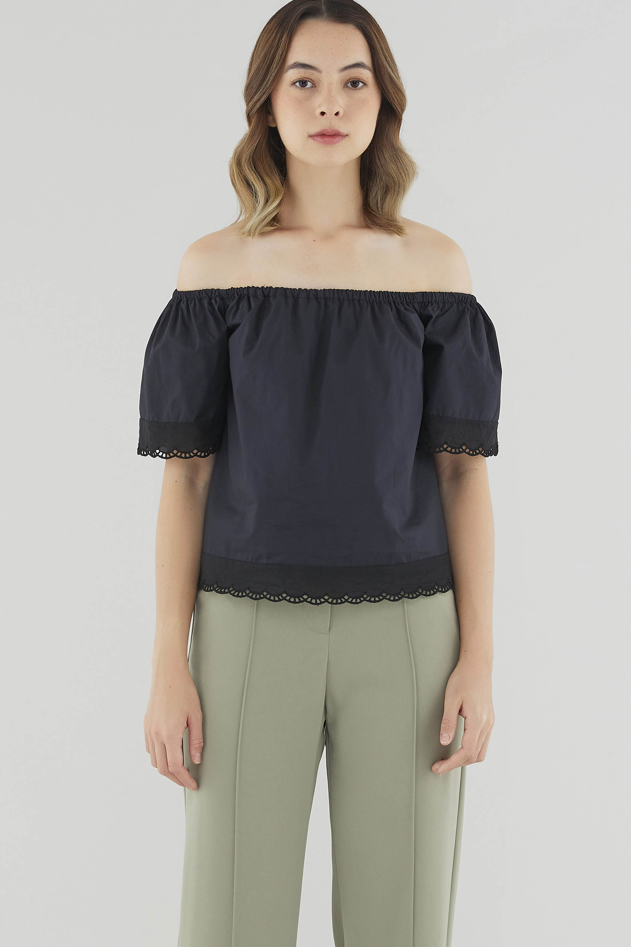 Onelia Lace Trimmed Blouse