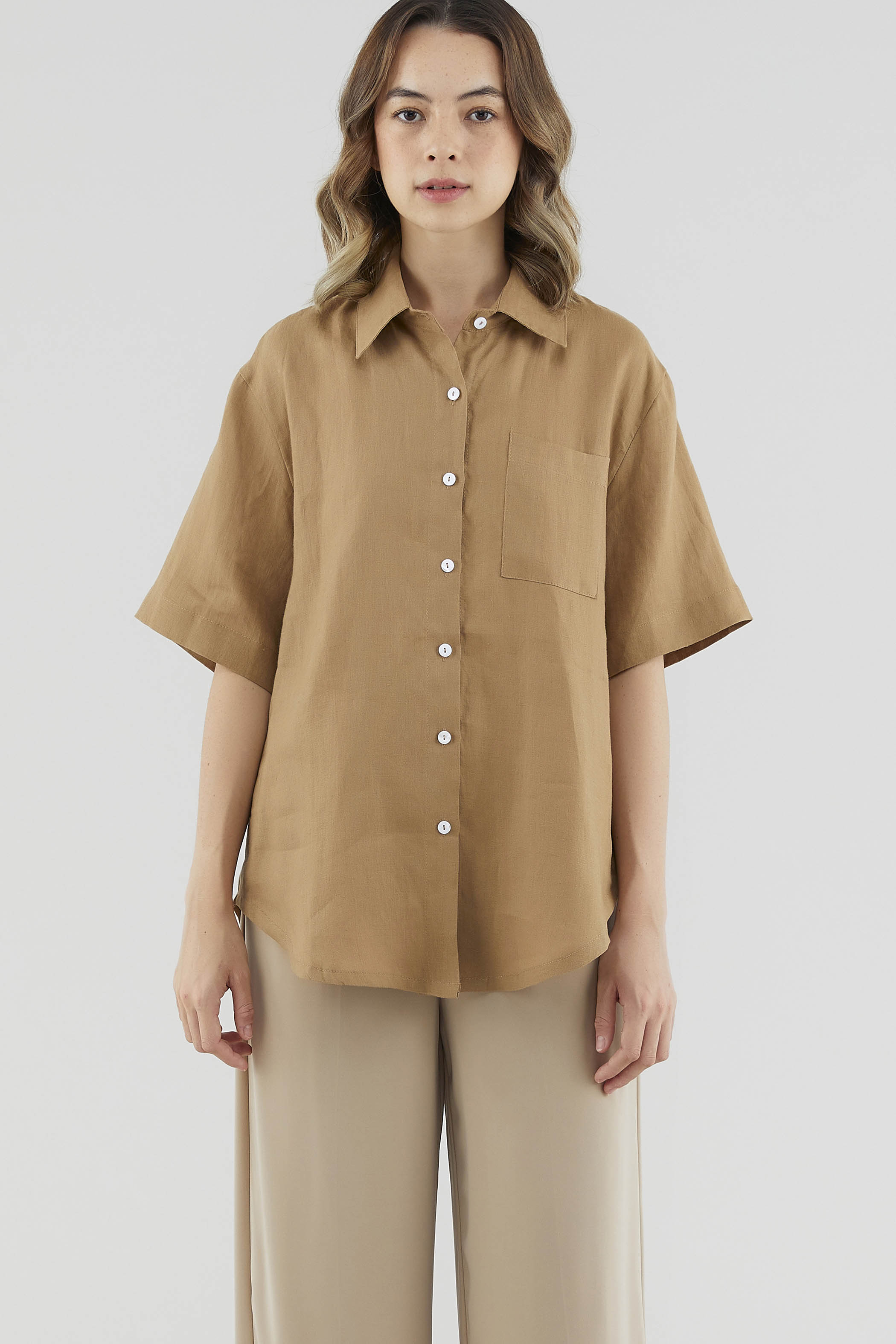 Jeneca Linen Short Sleeve Shirt