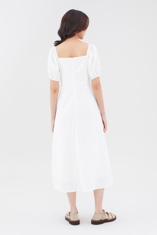 Logan Linen Puff-Sleeve Dress